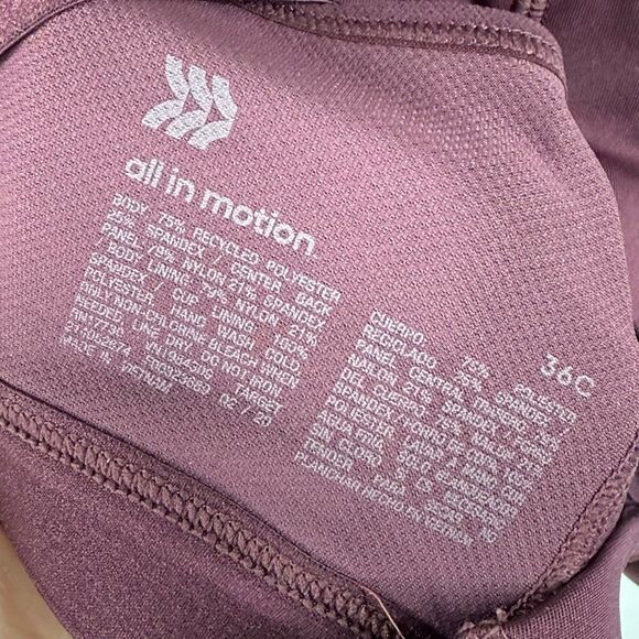 All in motion women’s high impact front zip sport bra size 36C - Picture 3 of 6